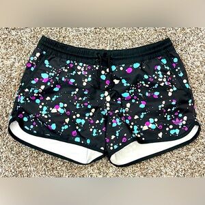 Adidas Running Shorts Women‎ 40 Black Drawstring Waist Athletic Multicolor Print